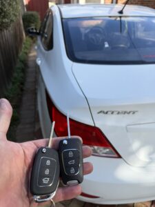 2016 Hyundai Accent, remote key — car key replaced on site by Budget Auto Keys